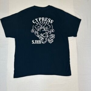 Support Cypress SJHR Gildan Black T-Shirt XL 100% Cotton Motorcycle Texas Tee